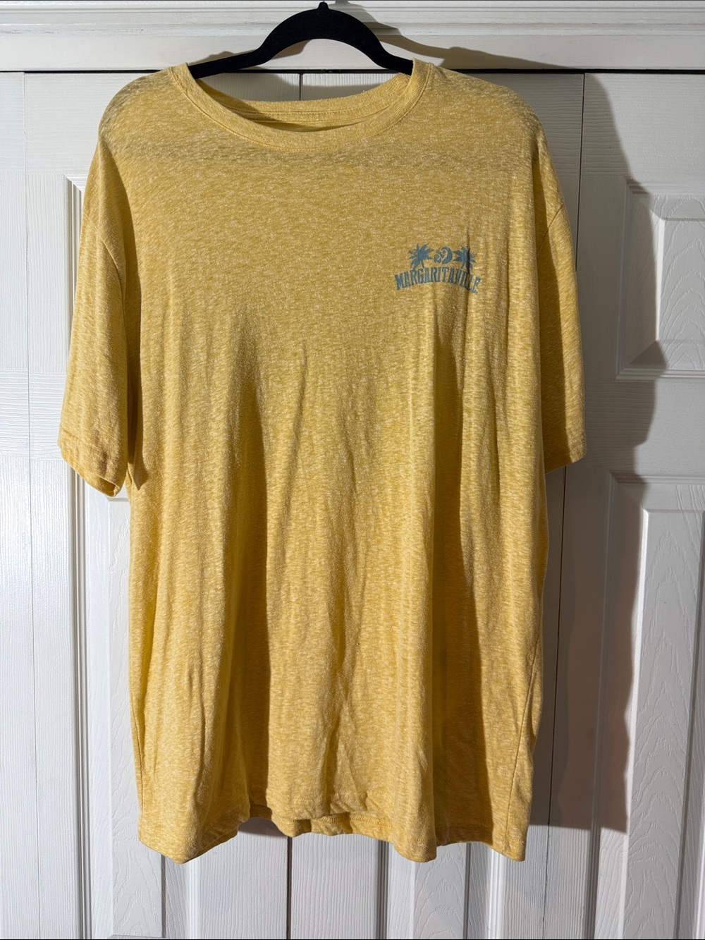 Margaritaville Heathered Yellow Short Sleeve Crew Tee with Chest Logo